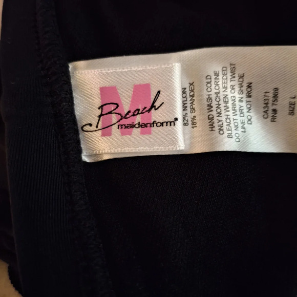 Beach Maidenform Women's Black Satin Mini Swim Skirt - Picture 4 of 6